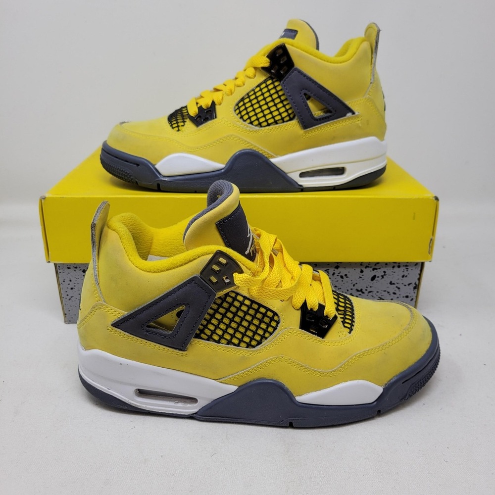 Jordan Air Jordan 4 Retro Shoes Youth Size 4Y Yellow Basketball 408452-700